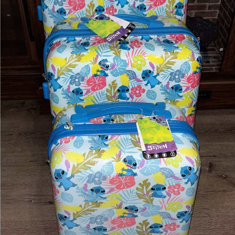 Disney Stitch Blue and Yellow Luggage Set